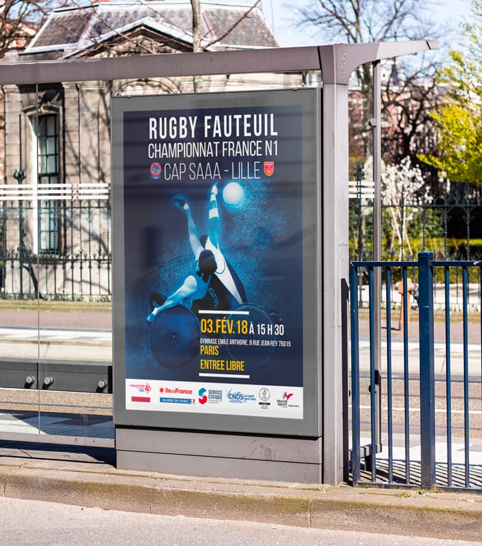Portfolio poster on bus stop mockup